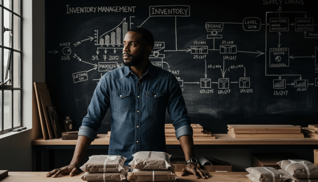 Successful Google Business Profile optimization Jamaica — Jamaican small business owner reviewing positive Google results outside his Portmore shop